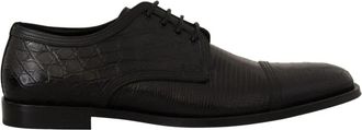 Dolce & Gabbana Exotische Leren Veterschoenen - Heren - Nette schoenen - Zwart - 44 EU - Leer - Schoenen