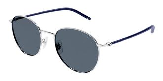 Montblanc MB0343SA Asian Fit 004 Mens Sunglasses Silver Size 55