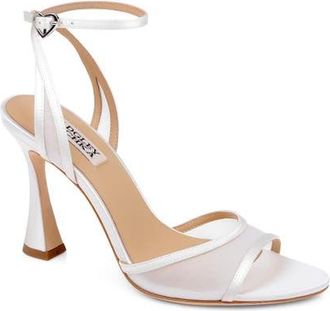 Badgley Mischka Ysabel Ankle Strap Sandal in White Satin at Nordstrom, Size 8.5