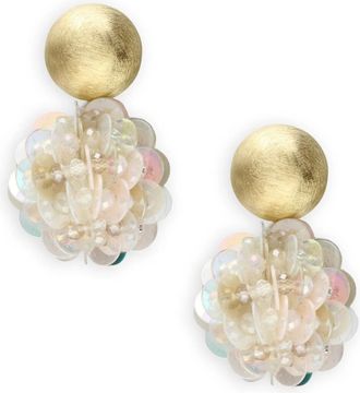 Lott. Gioielli Lott. Gioielli, Accessoires, Dames, Geel, ONE Size, Pailletten, Fijne Oorhangers met Paillettenbol