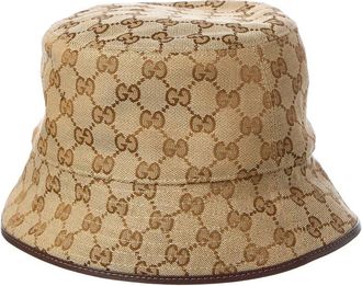 Gucci Gg Canvas & Leather Bucket Hat