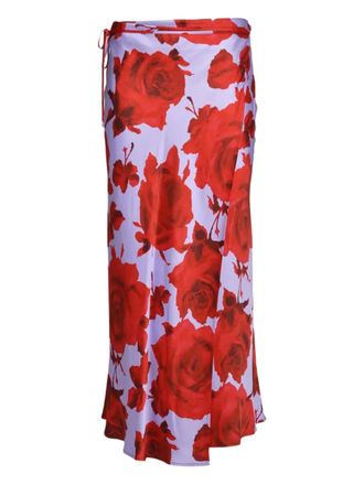 Msgm floral tie maxi skirt - women - Fabric - 42 - Purple