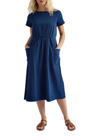 Seasalt Cornwall Haneth Organic Cotton Midi Dress in Mid Wash at Nordstrom, Size 12 Us