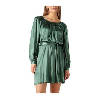 Greek Archaic Kori Dames, Jurken, Groen, Maat: S Satijn