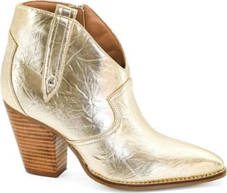 Corkys Footwear Womens Bar Hoppin Bootie In Gold Wrinkle
