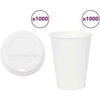 vidaXL Vasos De Caf&eacute; De Papel Con Tapa 1000 Uds 12oz 300ml Vidaxl