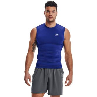 Under Armour Mens Ua Hg Comp Sl Breathable Tank top, Comfortable Functional Shirt, Royal Blue (400)/White, 3XL