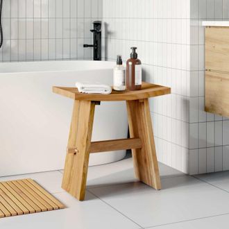 vidaXL vidaXL Sgabello per Bagno Marrone 50 x 29,5 x 50,5 cm