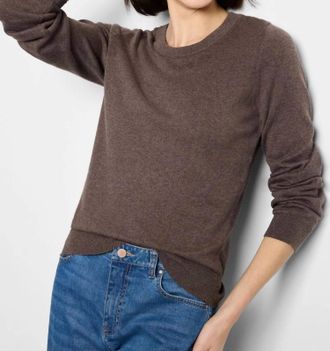 Nic+Zoe Pure Cotton Crewneck Sweater In Cocoa
