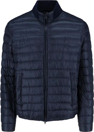 Herno Tailored Black Casual Jacket With High Collar And Seam Detailing