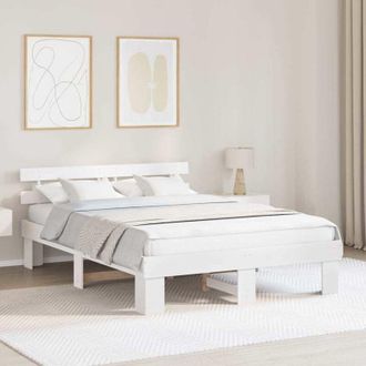 vidaXL Vidaxl - Estructura De Cama Blanco 150 X 200 Cm Madera Maciza De Pino