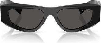 Prada 53mm Pillow Sunglasses in Black /Dark Grey at Nordstrom
