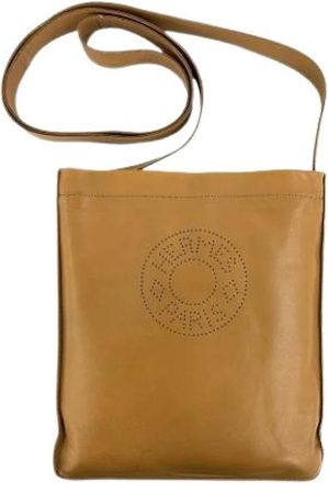 Herm&egrave;s Pre-owned Pochette Schoudertas - Dames - Vintage Schoudertas - Bruin - ONE Size - Leer - Vintage