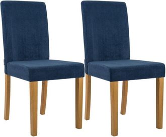 Clp Juego De 2 Sillas De Comedor Ina De Pana Azul Antiguo Claro