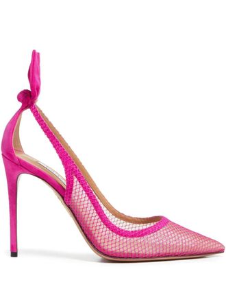 Aquazzura 105mm bow-detail pumps - Roze