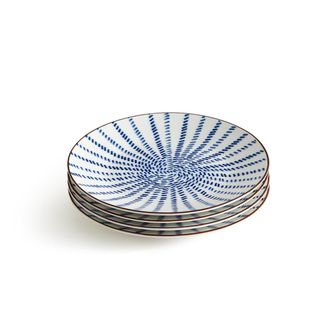 La Redoute Interieurs Set van 4 dessertborden met straalmotieven, Bowlia