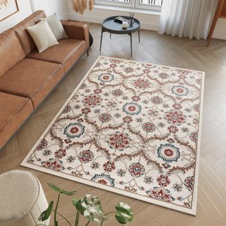 Tapiso Alfombra de polipropileno en marr&oacute;n, rojo y azul 160x220 cm