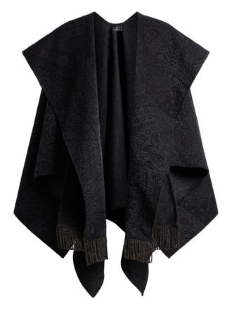 Etro jacquard paisley cape - Black