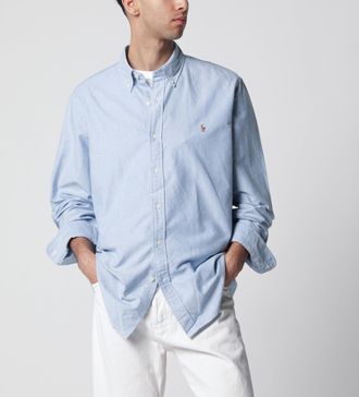 Polo Ralph Lauren Camicia Oxford azzurra Custom-Fit