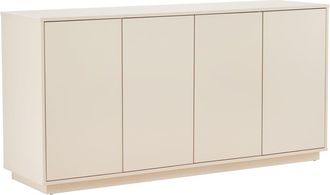 Oviala Aparador moderno rectangular de 4 puertas 160 cm crudo