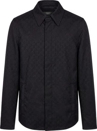 Gucci Camisa de lona de algod&oacute;n GG - Shirts - Hombre - Negro - XL