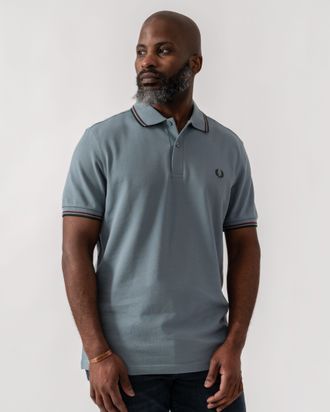 Fred Perry Mens Polo Shirt in Dark Grey Cotton - Size X-Large