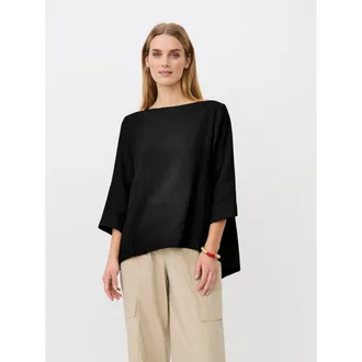 Masai Dovinia 3/4 Sleeve Round Neck Blouse in Black at Nordstrom, Size X-Small