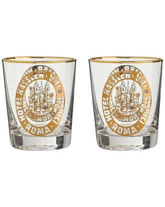 Rosanna Set of 2 The Grand Tour Italy Double Old Fashioned Glasses