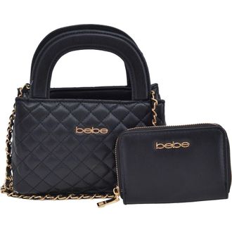 Bebe Sofie Small Satche with Matching Wallet in Black at Nordstrom Rack
