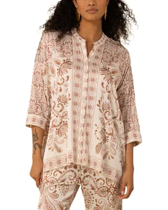 Hale Bob Aleena Silk-Blend Blouse