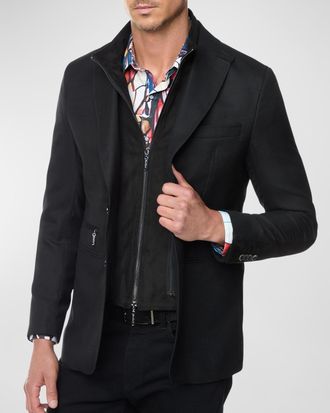 Robert Graham Mens Jetset Sport Coat with Removable Vest