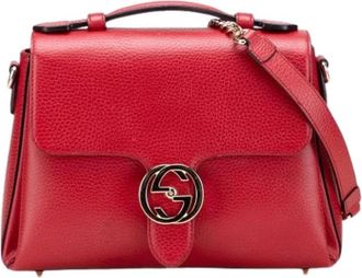 Gucci Pre-owned Vintage Satchel - Dames - Vintage Handtas - Rood - ONE Size - Leer - Vintage