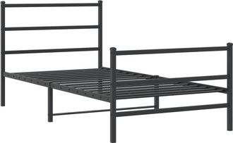 vidaXL Vidaxl - Estructura cama sin colchón con estribo metal negro 100x190 cm