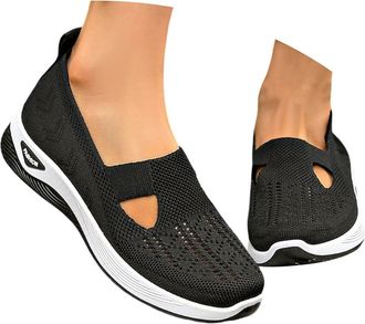 Generic Womens Comfort Walking Shoes, Woven Lightweight Breathable Orthopedic Sneakers with Soft Sole, Arch Support and Stretch Fit