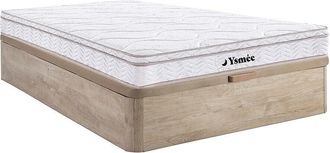 Vente-Unique Set 140x190cm Rete vano Natur. chiaro + Mater. molle 3 zone con memory foam sp.20cm - WOLKENTANZ di YSM&Eacute;E