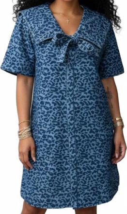 Entro Wild Collar Dress In Blue