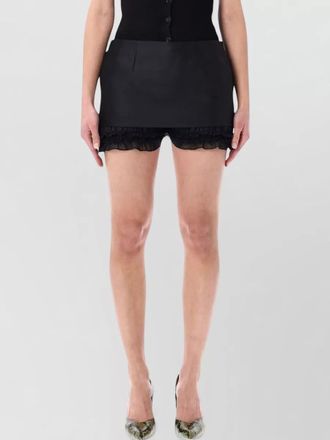 Magda Butrym layered ruffle mini skirt shorts hybrid