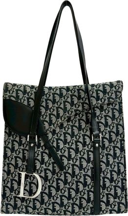 Dior Black Canvas Leather Tote Bag (Pre-Owned)