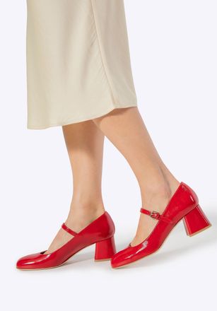 Wittchen Dames rode leren pumps met bandje