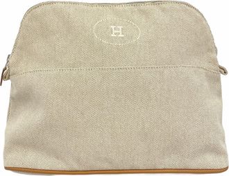 Herm&egrave;s Beige Toile H Pouch (Pre-Owned)