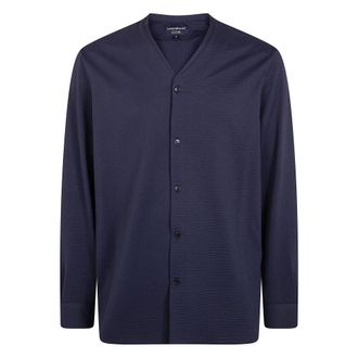 Emporio Armani Casual Shirts, male, Blue, Size: M Icon Technical Seersucker Shirt