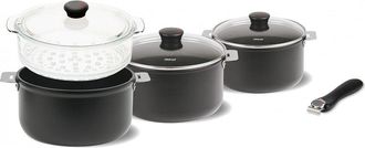Cristel Cookway 8pc Saucepan Set With Removable Handle Handle