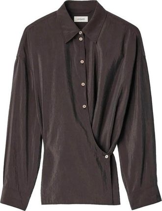 Christophe Lemaire Straight Collar Twisted Shirt Licorice