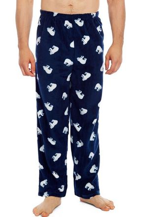 Leveret Mens Fleece Printed Holiday Pajama Pants in Polar Bear at Nordstrom, Size Xx-Large