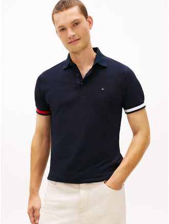 Tommy Hilfiger Mens Slim Fit Flag Tipped Polo - Navy - XXL