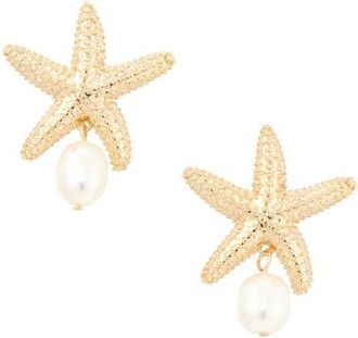BaubleBar Mariam Freshwater Pearl Starfish Earrings in Gold at Nordstrom