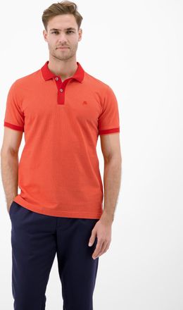 Lerros Poloshirt LERROS Poloshirt in 2-Tone-Optik, Herren, Gr. XXL, vivid rot, 100% Baumwolle, ohne Ausschnitt, Shirts Poloshirt