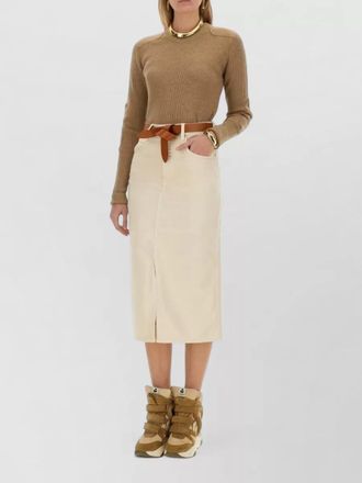 Isabel Marant jersey skirt gabyne belt loops slit
