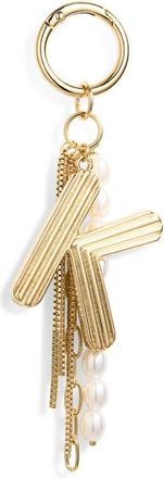 Chelsea28 Initial Faux Pearl Bag Charm in K- White- Gold at Nordstrom