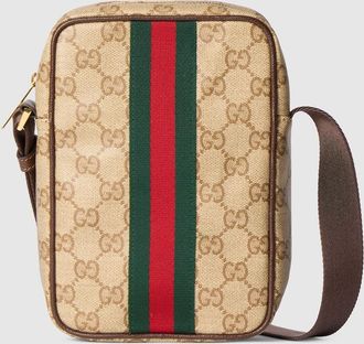 Gucci GG Mini Bag With Web, Beige, Original GG Fabric